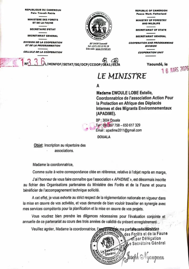 Le partenariat entre le Ministère des Forêts et de la Faune et APADIME